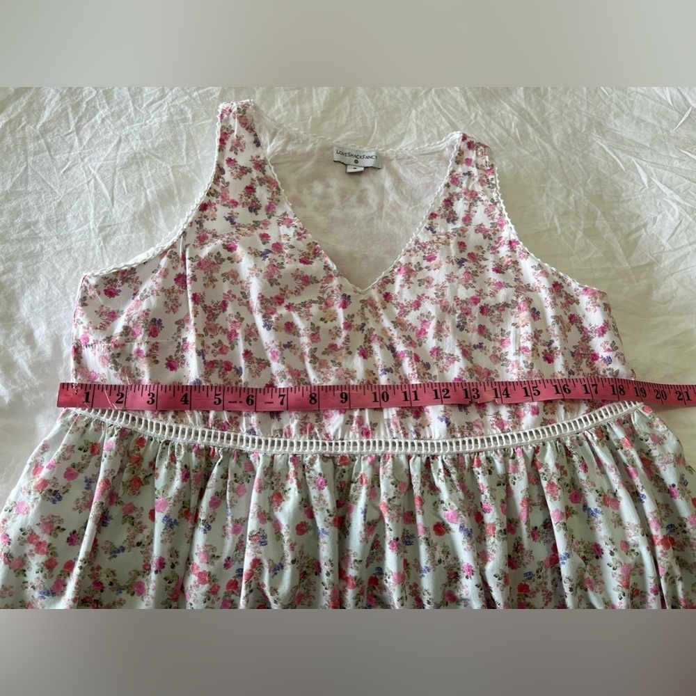 LoveShackFancy x Target | SZ M | Camille Tiered Ruffle Babydoll Midi Dress Pink - Picture 8 of 8